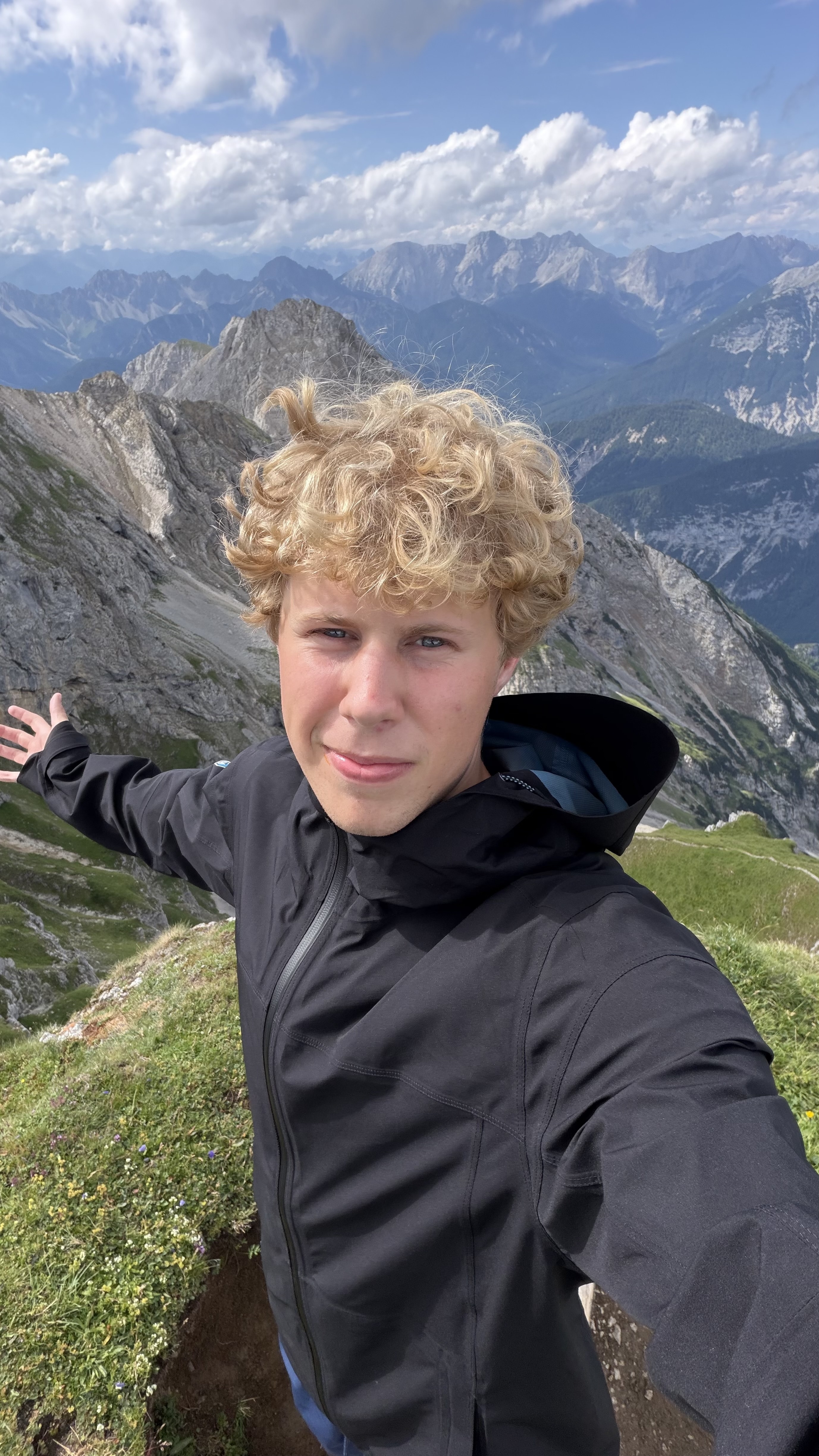 On a ridge in the Alps